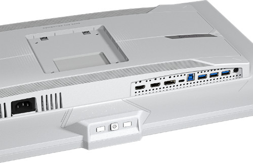 מסך גיימינג לבן Gigabyte M27UP 4K SS IPS 160Hz 1MS HDR USB HUB KVM ICE