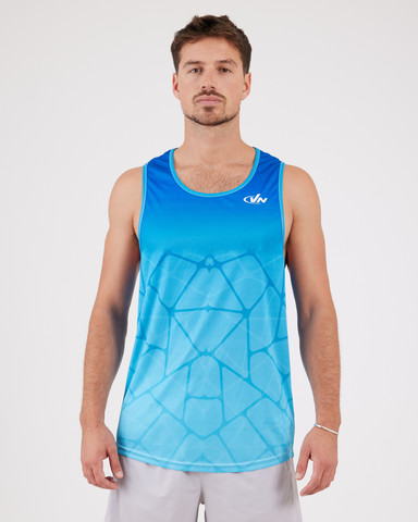 VN Racer Tank - גופיית ריצה לגבר בצבע כחול רשת - כחול