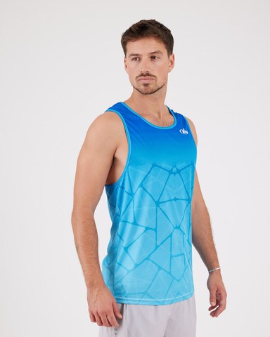VN Racer Tank - גופיית ריצה לגבר בצבע כחול רשת - כחול