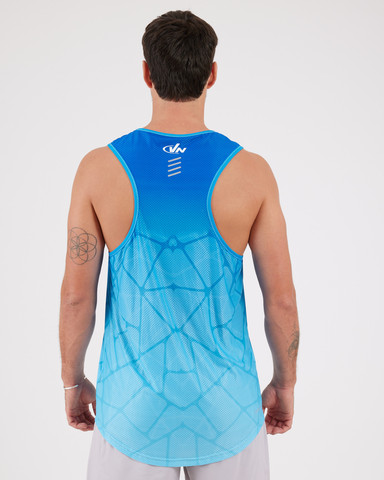 VN Racer Tank - גופיית ריצה לגבר בצבע כחול רשת - כחול