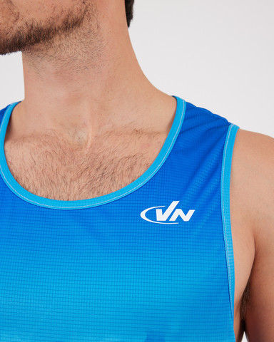 VN Racer Tank - גופיית ריצה לגבר בצבע כחול רשת - כחול