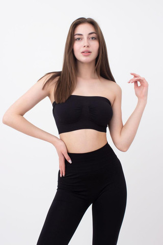 טופ בנדו | Bandeau Top ,שחור