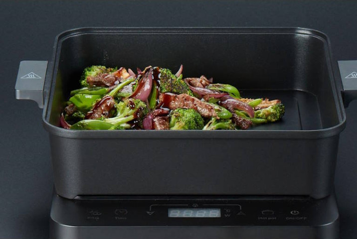 פלטת אינדוקציה חשמלית COOK & GRILL+רוסטר ופלטת גריל Arcosteel