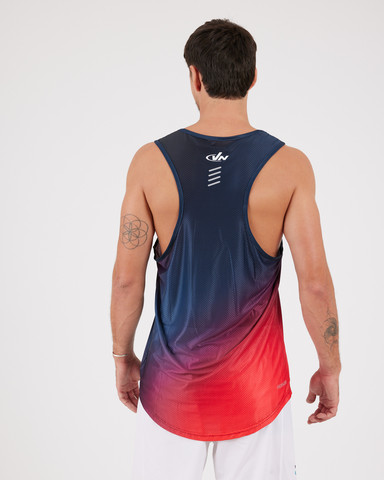 VN Racer Tank - גופיית ריצה לגבר בצבע ערפל אדום - אדום