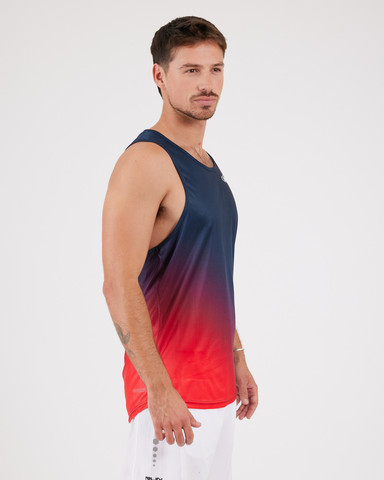 VN Racer Tank - גופיית ריצה לגבר בצבע ערפל אדום - אדום