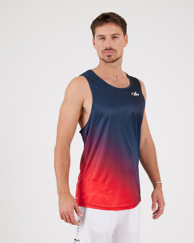 VN Racer Tank - גופיית ריצה לגבר בצבע ערפל אדום - אדום