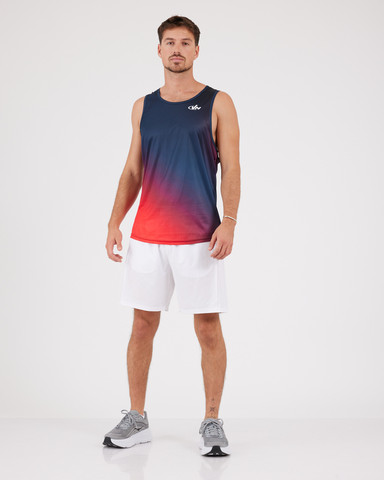 VN Racer Tank - גופיית ריצה לגבר בצבע ערפל אדום - אדום