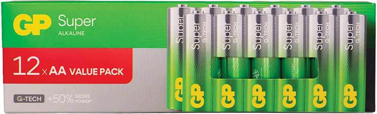 12 סוללות סופר אלקליין 1.5V  AA