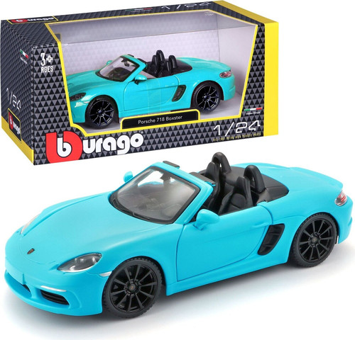 1/24 דגם בוראגו מכונית טורקיז Porsche 718 Boxster Bburago