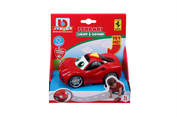 Bburago מכונית פרארי + קולות פרארי אמתיים ואורות