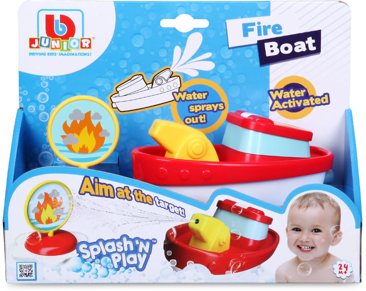 Bburago סירת כיבוי אש לאמבטיה + זרנוק מים