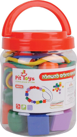 חרוזי השחלה קטנים מעץ - פיט טויס