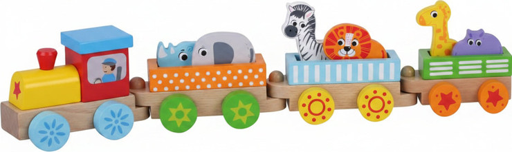רכבת חיות מעץ Pit Toys