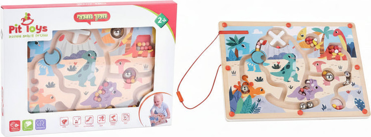 מבוך מגנטי מעץ - Pit Toys