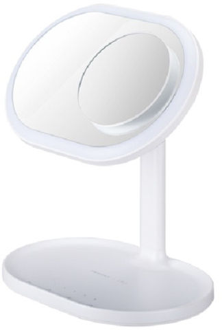 רמקול מראת איפור עם טעינה אלחוטית ותאורה LED