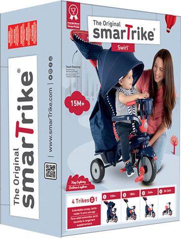 תלת אופן סמארטרייק SWIRL כחול אדום - Smart Trike