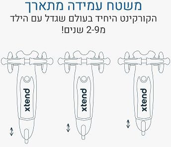 Xtend מיני+ 3 גלגלים כחול שמיים 2 עד 9 שנים