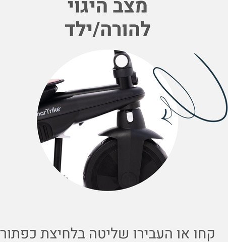 תלת אופן מתקפל 5 ב 1 SmarTrike דגם STR 3 אפרסק