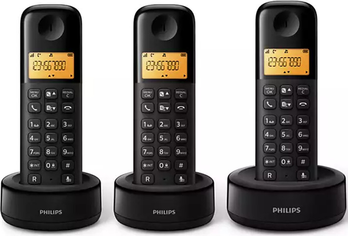 טלפון אלחוטי 3 שלוחות Philips פיליפס Dectphone D1603B/01