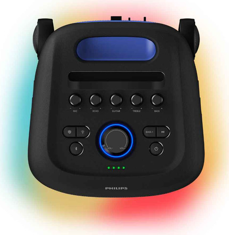בידורית PHILIPS 200W Bluetooth עם תאורת LED שחור