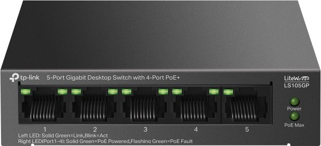 רכזת רשת TP-Link TL-S105GP 5 Ports Gigabit 10/100/1000Mbps
