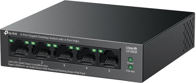 רכזת רשת TP-Link TL-S105GP 5 Ports Gigabit 10/100/1000Mbps