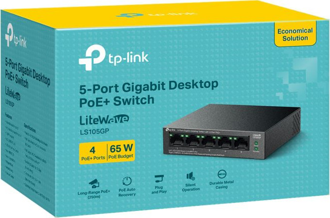 רכזת רשת TP-Link TL-S105GP 5 Ports Gigabit 10/100/1000Mbps