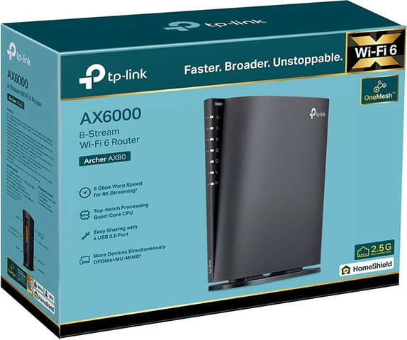 ראוטר TP-Link AX6000 Dual-Band 8-Stream Wi-Fi Archer AX80