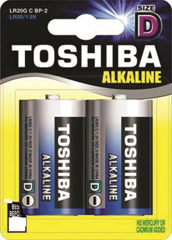 זוג סוללות  TOSHIBA ALKALINE LR20 D