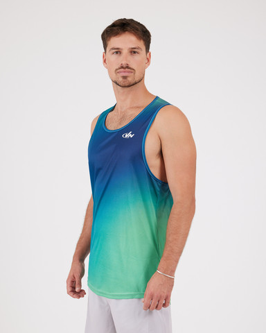 VN Racer Tank - גופיית ריצה לגבר בצבע ערפל ירוק - ירוק