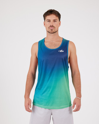 VN Racer Tank - גופיית ריצה לגבר בצבע ערפל ירוק - ירוק