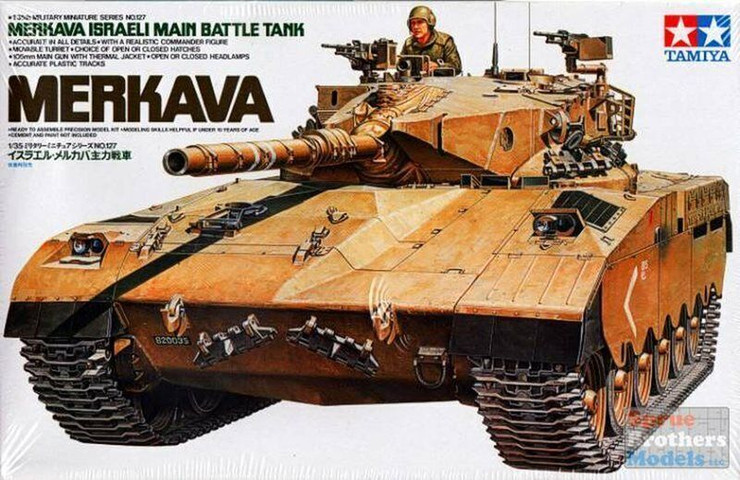דגם להרכבה - טנק מרכבה ישראלי בקנה מידה של 1/35 - Tamiya