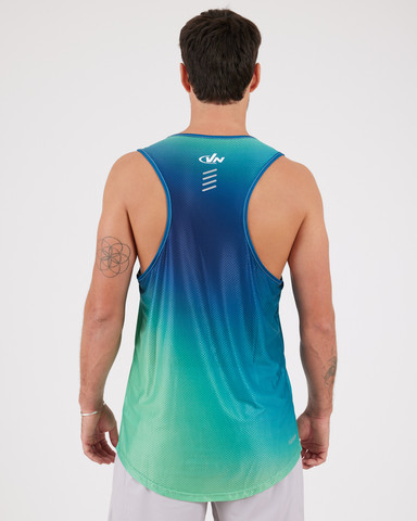 VN Racer Tank - גופיית ריצה לגבר בצבע ערפל ירוק - ירוק