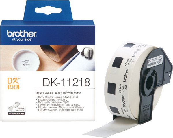 גליל מדבקות מקוריות 24 מ"מ brother DK-11218 (כמות 1,000 יח')