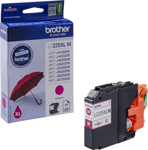 ראש דיו אדום מקורי Brother LC-225XLM (1,200 דפים)
