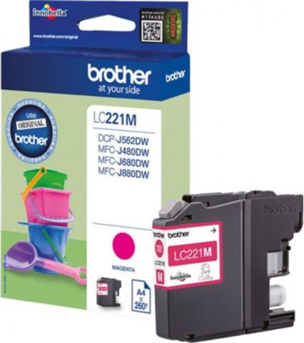 ראש דיו אדום מקורי Brother LC221M (260 דפים)
