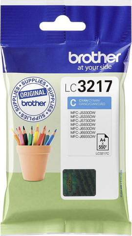 ראש דיו כחול מקורי Brother LC-3217C (550 דפים)