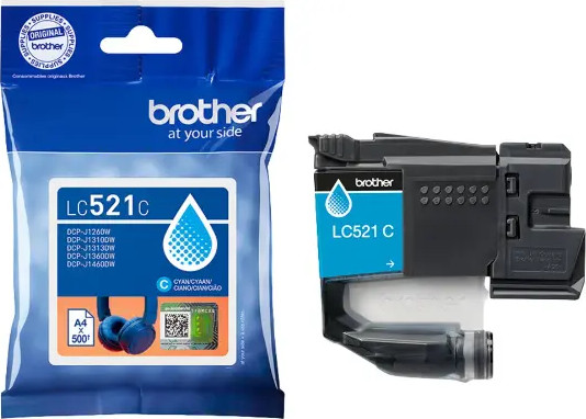 ראש דיו מקורי כחול Brother LC-521C (500 דף)