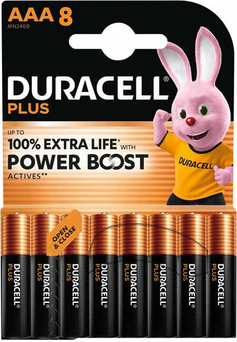מארז 12 שמיניות סוללות Duracell AAA Plus Power אלקליין – 96 סוללות