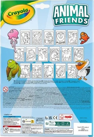 קריולה מיני קידס חוברת 16 דפי צביעה לפי מספרים - חיות - Crayola