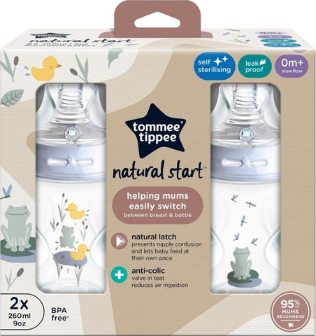 2 בקבוקי האכלה 260 מ״ל Tommee Tippee Natural Start – חיות