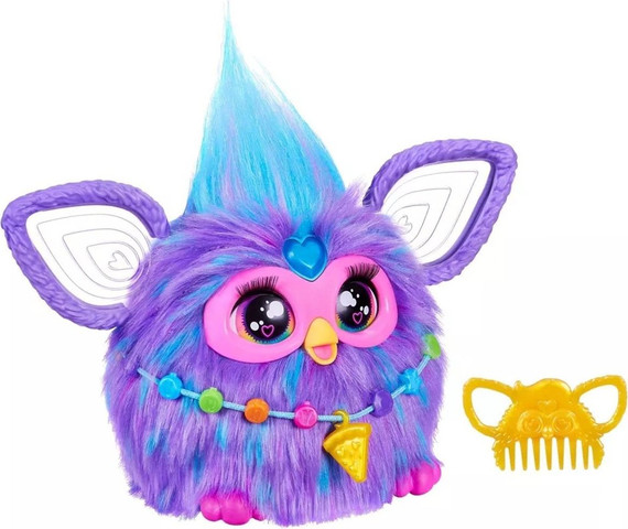 בובה אינטרקטיבית פרבי Furby בגודל 15 ס''מ מופעלת ע''י קול - חבר חדש מלא קסם ואישיות - סגול