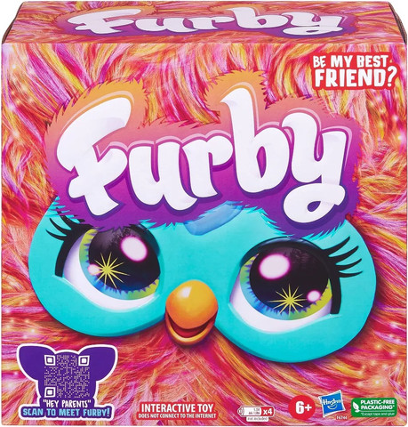 בובה אינטרקטיבית פרבי Furby בגודל 15 ס"מ מופעלת ע"י קול - חבר חדש מלא קסם ואישיות - כתום