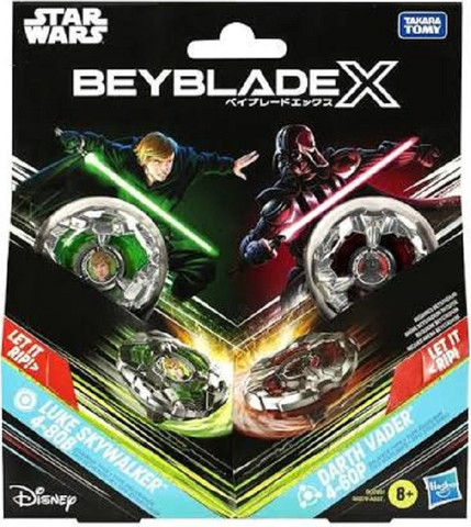 זוג בייבלייד עם זוג משגרים לבחירה 8+ Luke Skywalker vs Darth Vader  Beyblade X Star Wars