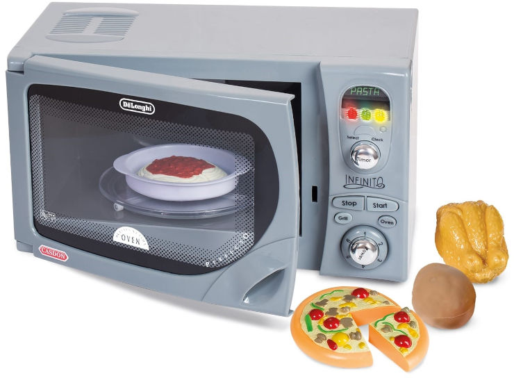 מיקרוגל לילדים דמוי דגם Infinito מבית DeLonghi עם אפקטים ו 4 פרטי משחק