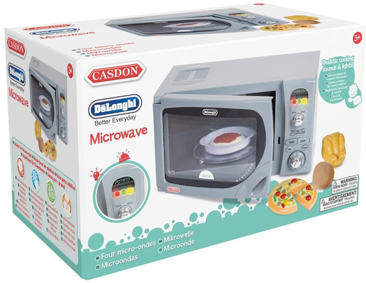 מיקרוגל לילדים דמוי דגם Infinito מבית DeLonghi עם אפקטים ו 4 פרטי משחק