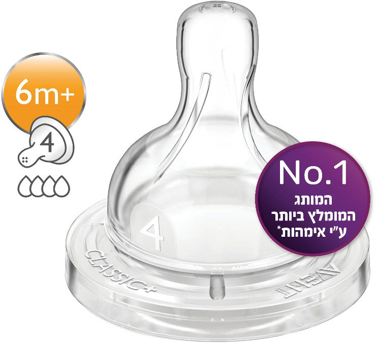 פטמה לבקבוק קלאסיק+ זרימה מהירה מס' 4