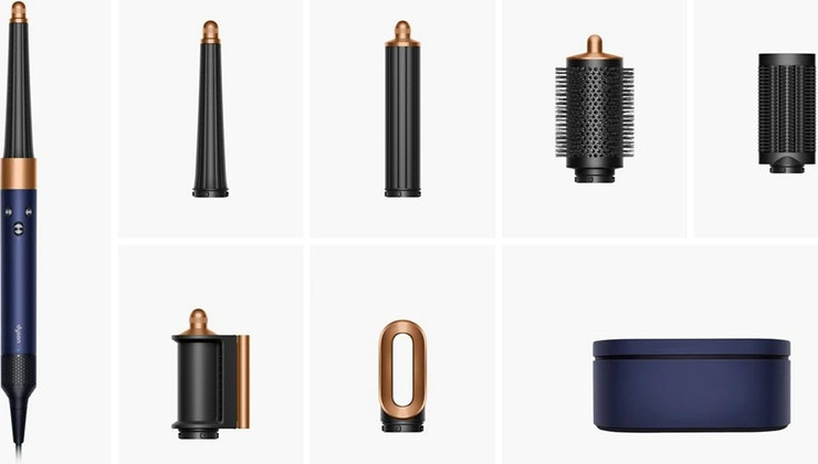 מעצב שיער כולל אביזרים Dyson דייסון Airwrap I.D HS08 Straight + Wavy - כחול