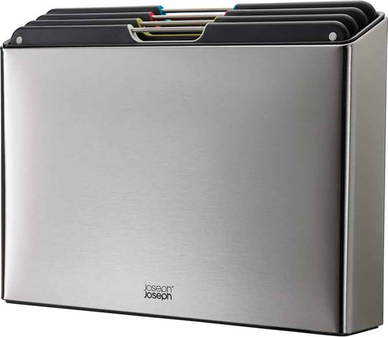 סט 4 קרשי חיתוך FOLIO STEEL כסוף