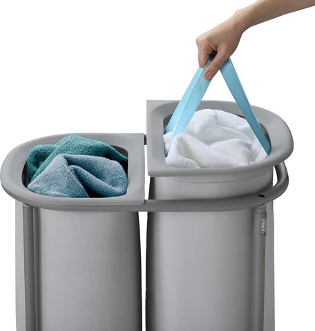 סל כביסה Duo כפול 80 ליטר אפור